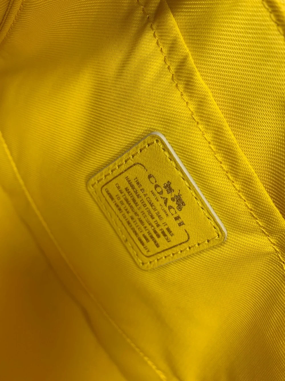 Coach Yellow Leather Shoulder Bag with Gold Chain